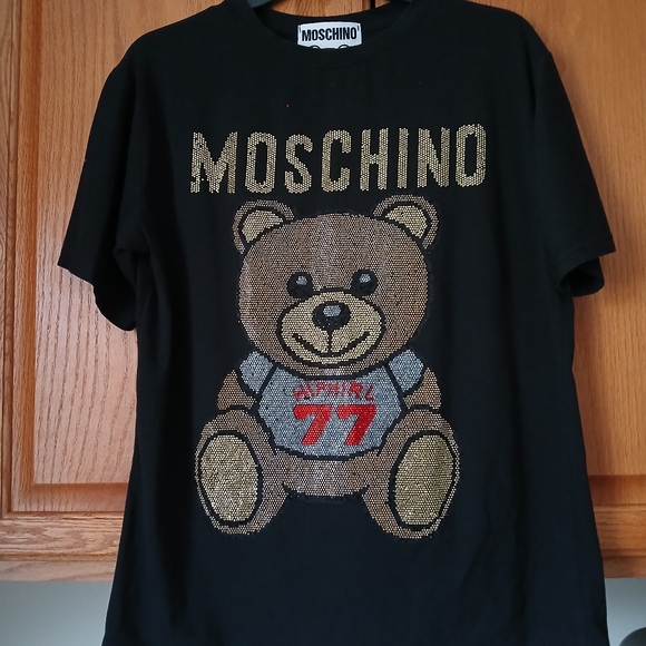 Moschino Black and Gold Teddy Bear T-Shirt SIZE LG. - Picture 1 of 7